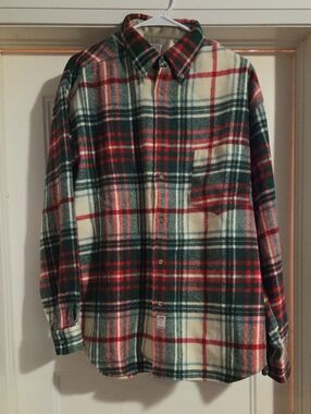 Men's Red & Green Plaid Flannel Shirt